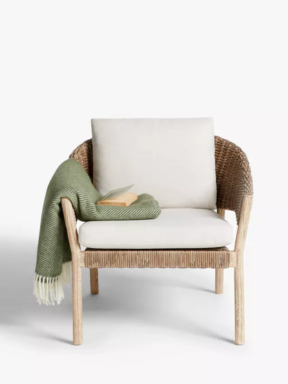 John Lewis Burford Garden Woven Lounging Chairs, Set of 1 , FSC-Certified (Acacia Wood), Natural