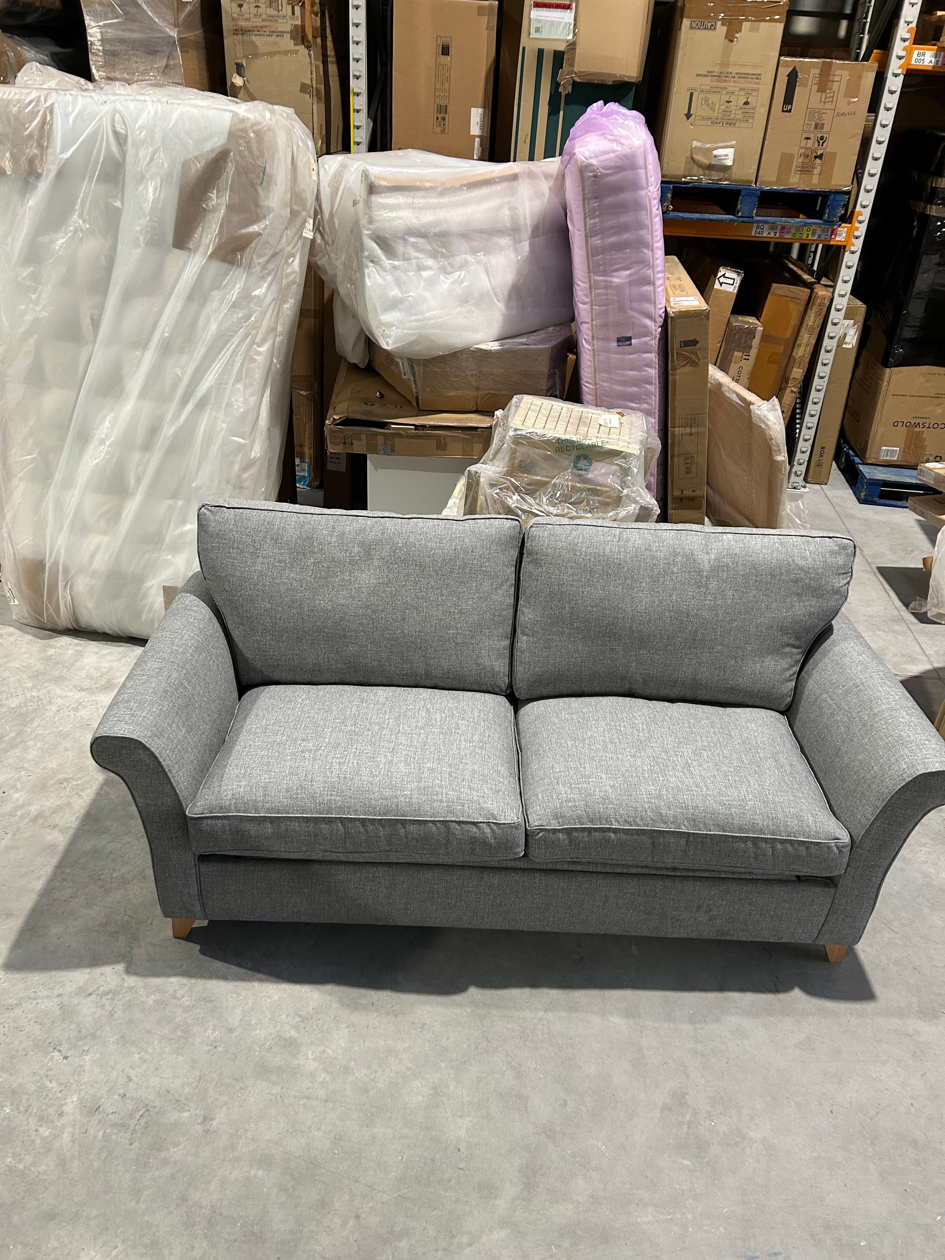 John Lewis Charlotte II Grand 4 Seater Sofa Aquaclean Connie Mist Grey