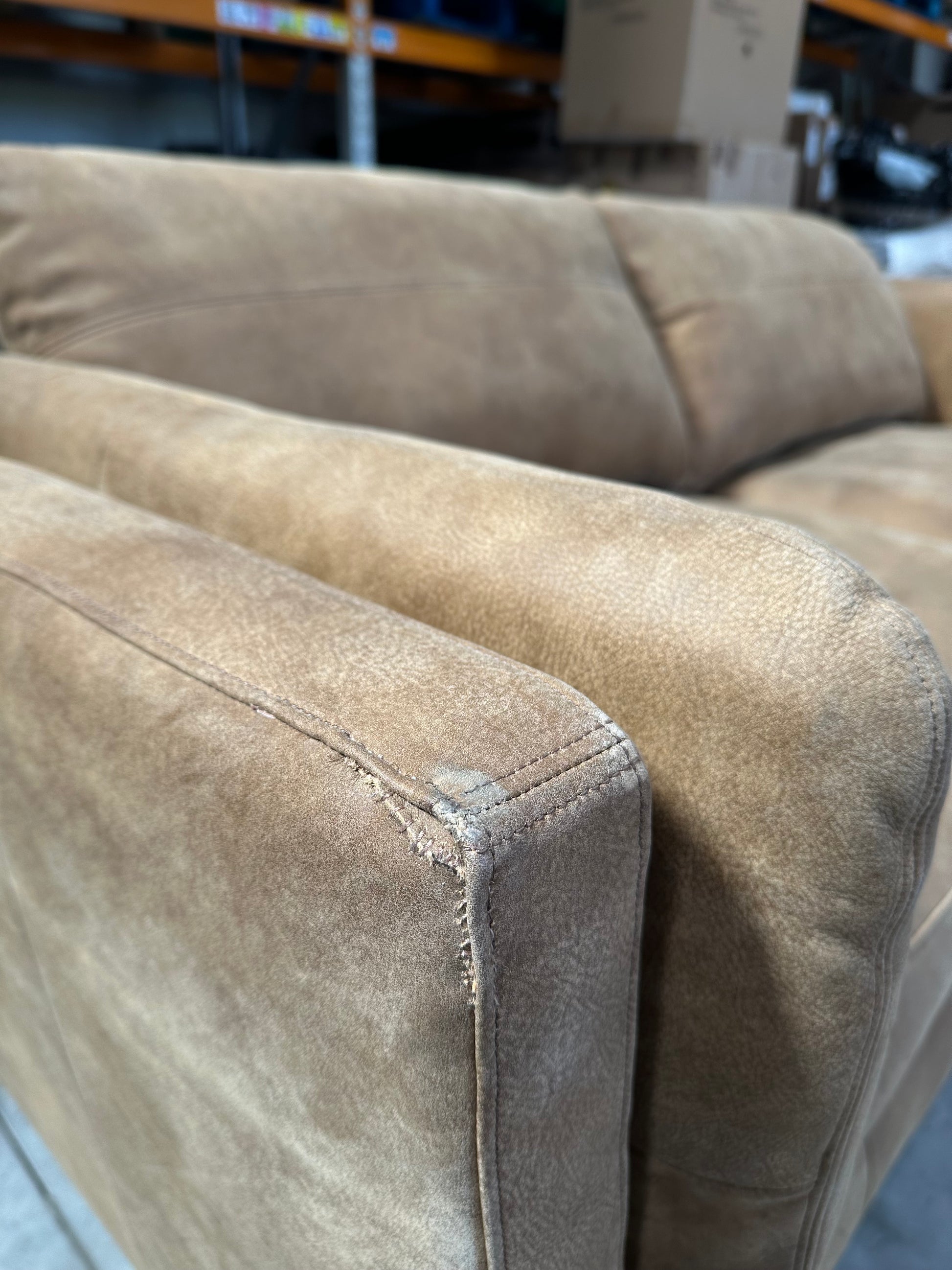 John Lewis Trim Large 3 Seater Leather Sofa, Light Leg, Demetra Tan