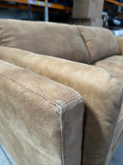 John Lewis Trim Large 3 Seater Leather Sofa, Light Leg, Demetra Tan
