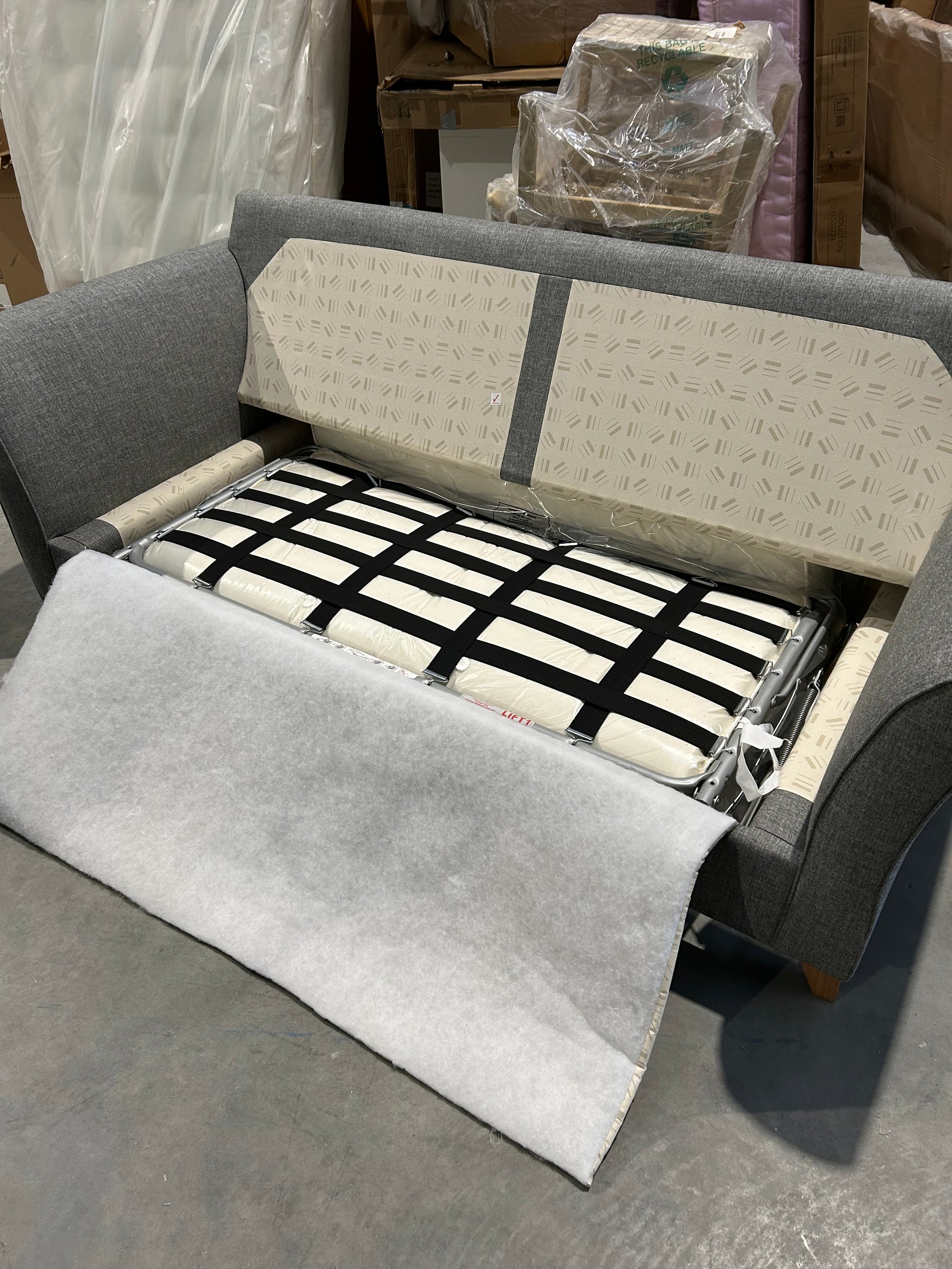 John Lewis Charlotte II Grand 4 Seater Sofa Aquaclean Connie Mist Grey