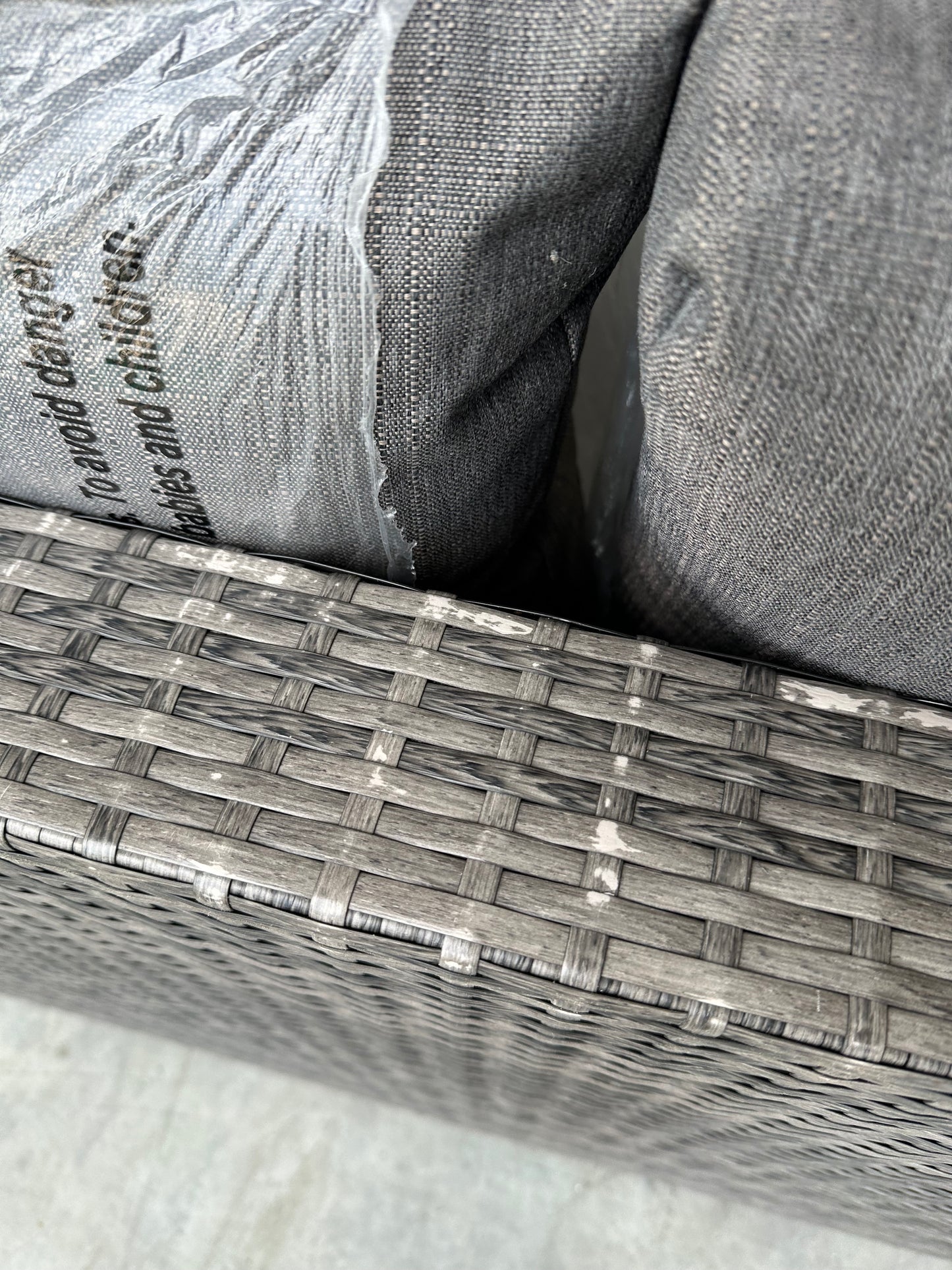 John Lewis Alora Cube 6-Seater Garden Dining Table, Sofas & Stools Set, Brown/Grey