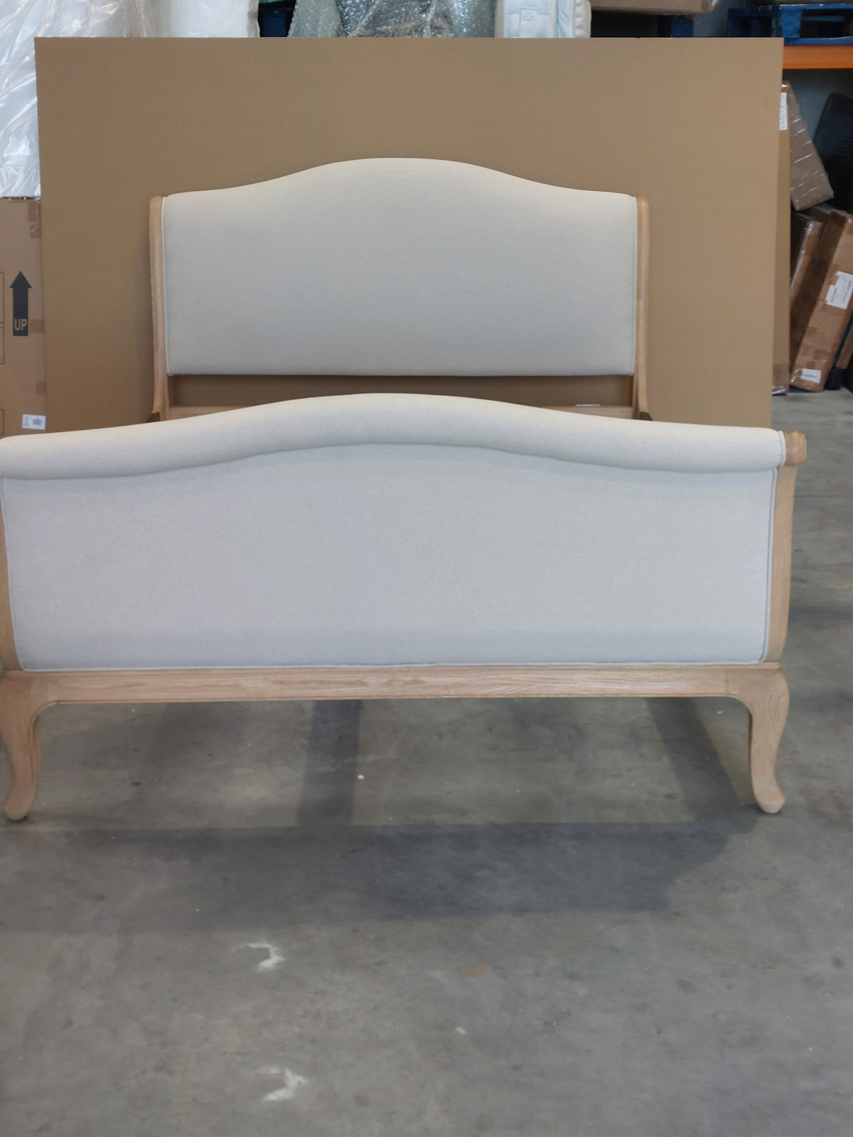 John Lewis Louis High End Sleigh Bed King 150cm Oak Two Tone Finish