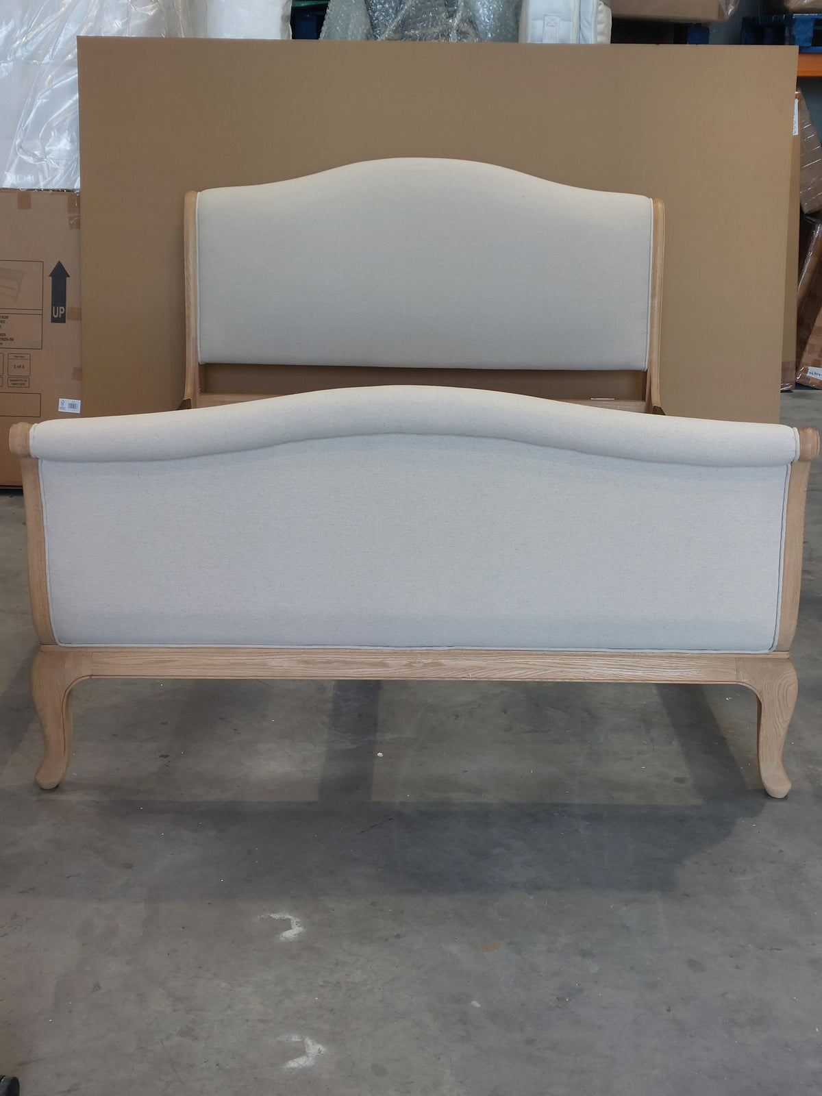 John Lewis Louis High End Sleigh Bed King 150cm Oak Two Tone Finish
