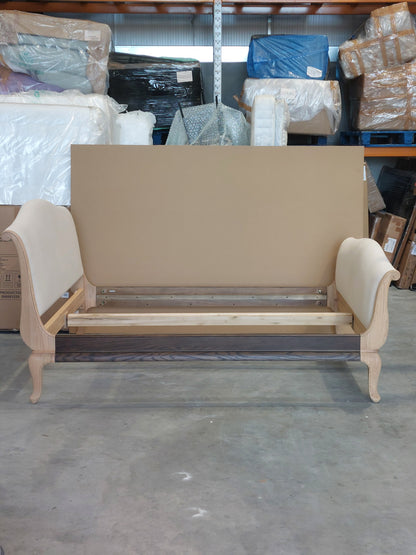 John Lewis Louis High End Sleigh Bed King 150cm Oak Two Tone Finish