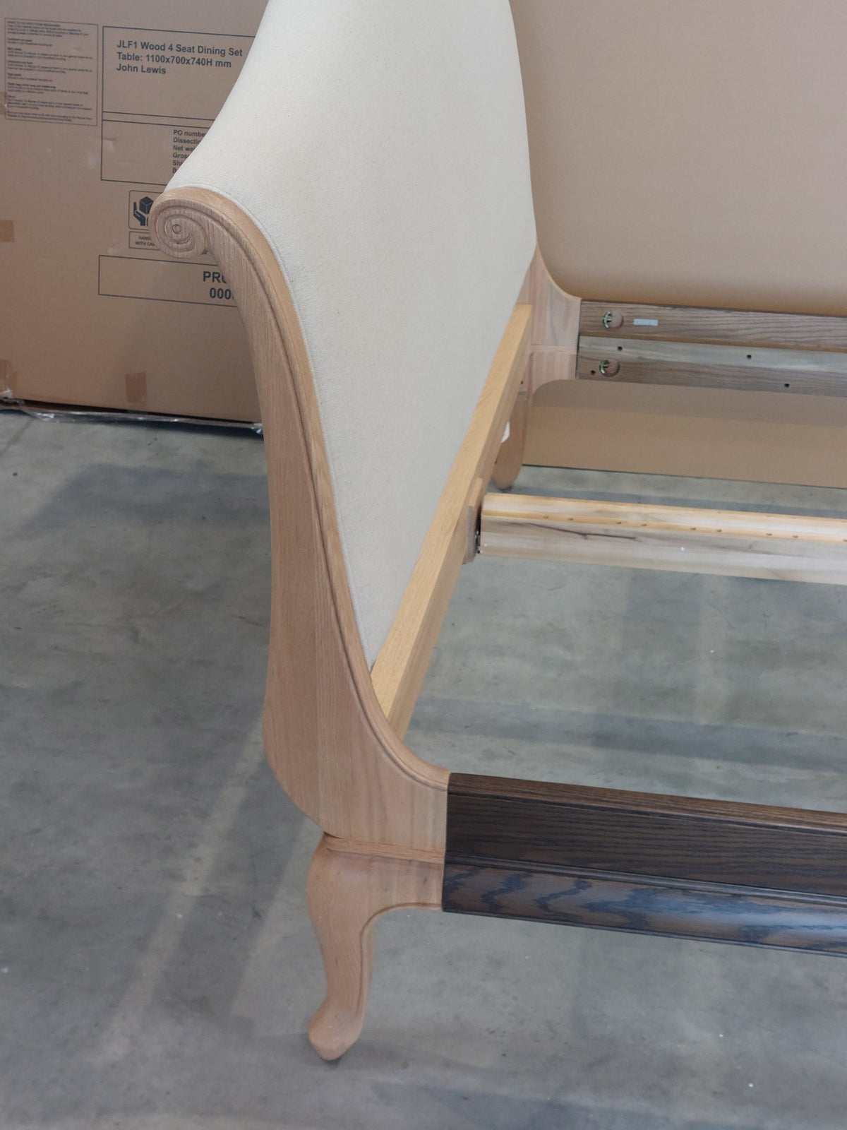 John Lewis Louis High End Sleigh Bed King 150cm Oak Two Tone Finish