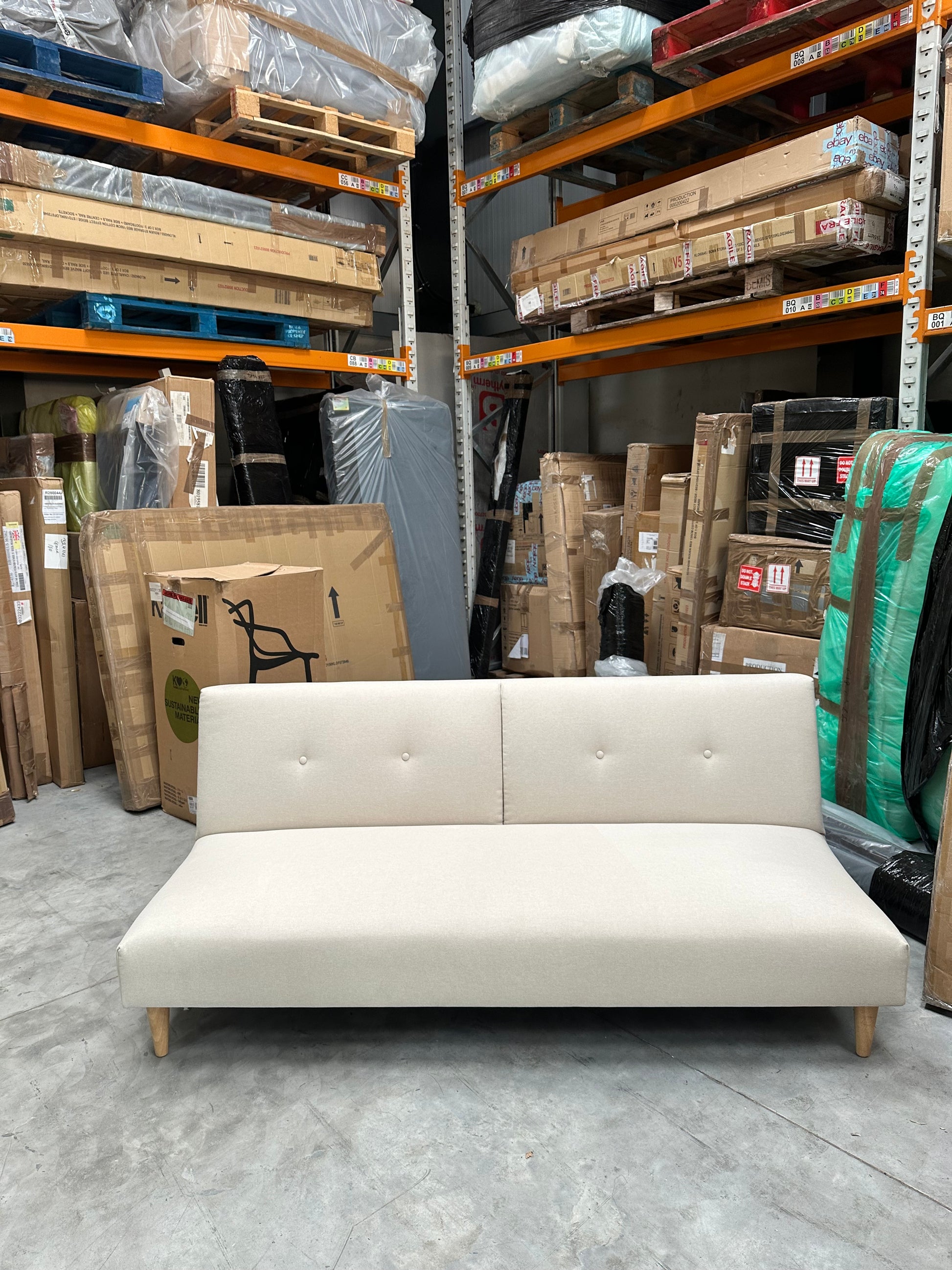 John Lewis Clapton Fixed Back Small Double Sofa Bed, Light Leg, Cambridge Natural