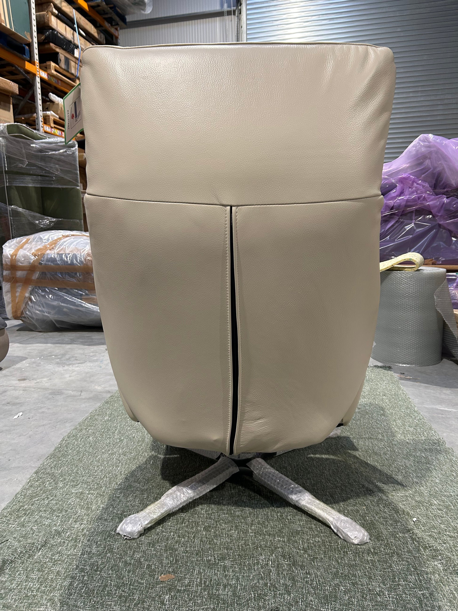 EASE REC CHAIR STONE LEATHER