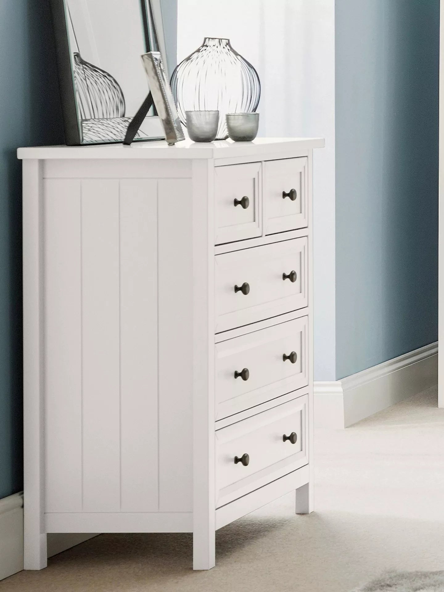 Julian Bowen Maine 5 Drawer Chest, White