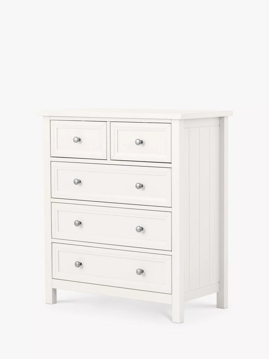 Julian Bowen Maine 5 Drawer Chest, White