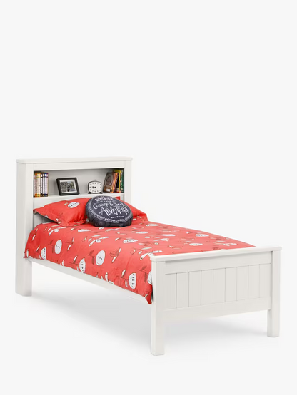 Julian Bowen Maine Bookcase Bed Frame, Single, Surf White