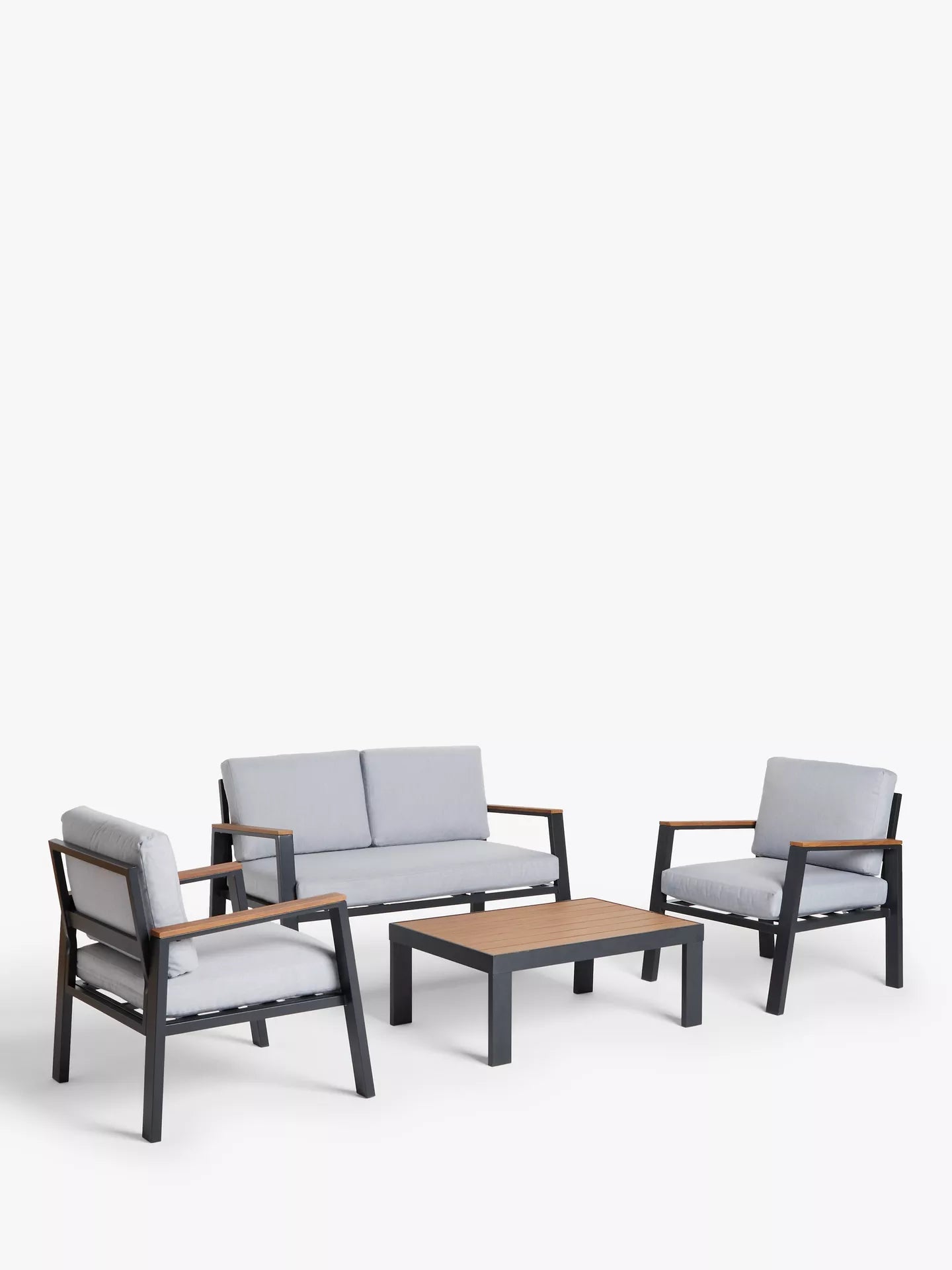 John Lewis Platform 4-Seater Garden Lounging Set, Grey