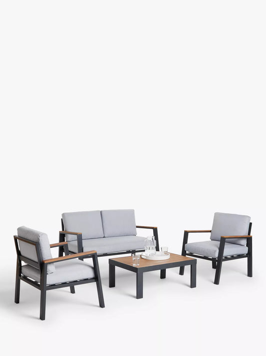 John Lewis Platform 4-Seater Garden Lounging Set, Grey