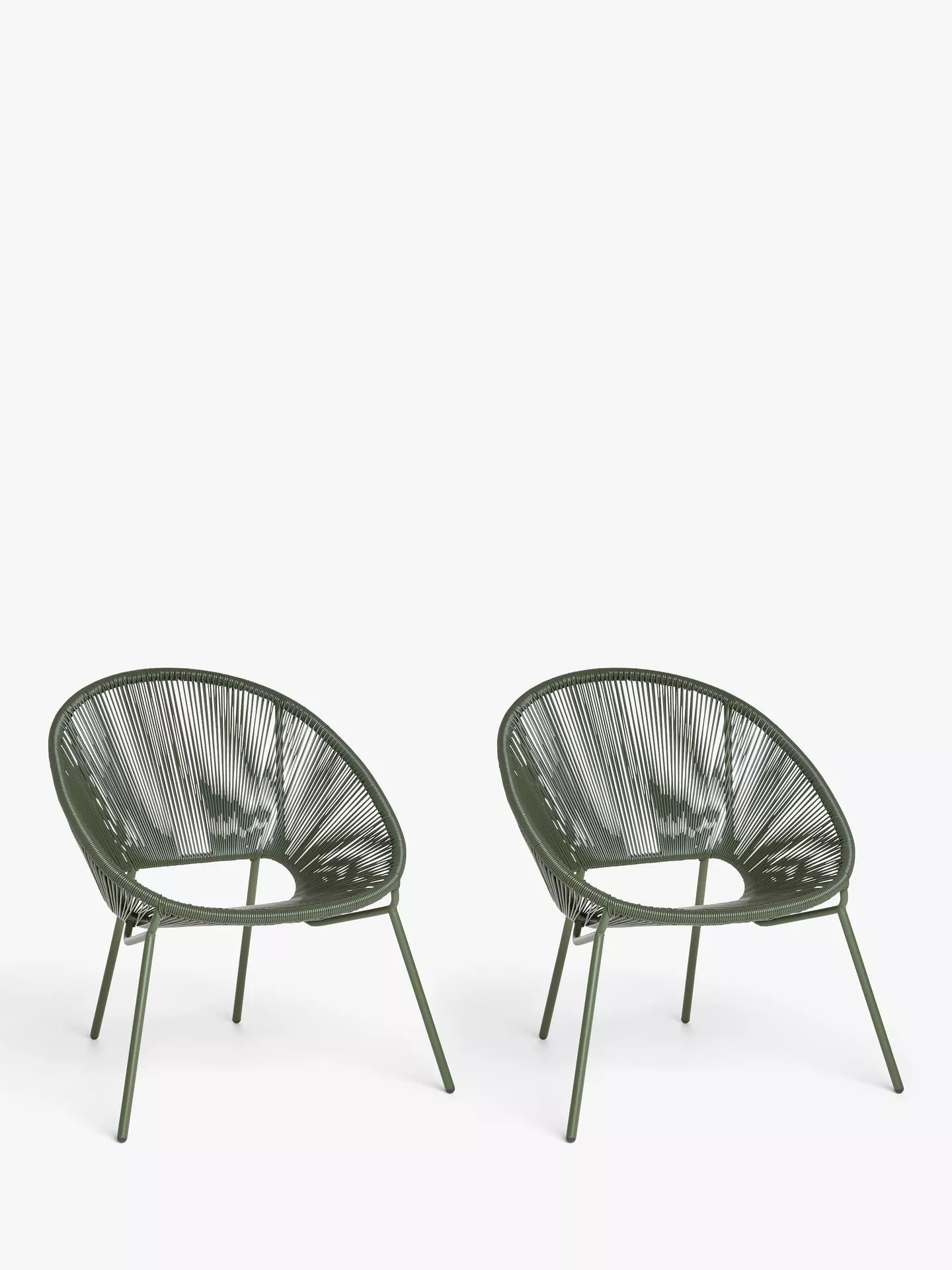 John Lewis Salsa Garden Chair, Set of 2, Avocado Green