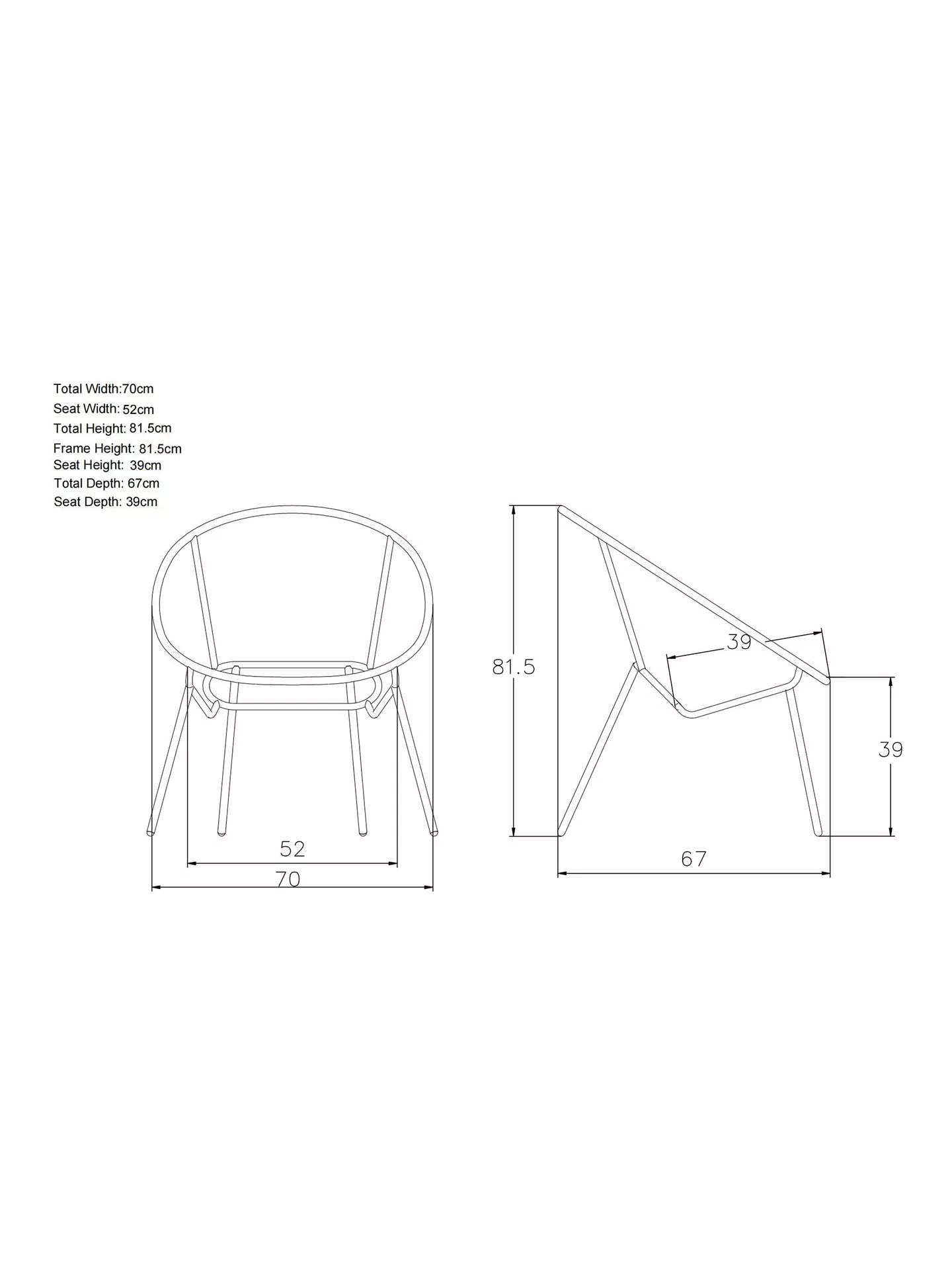John Lewis Salsa Garden Chair, Set of 2, Avocado Green