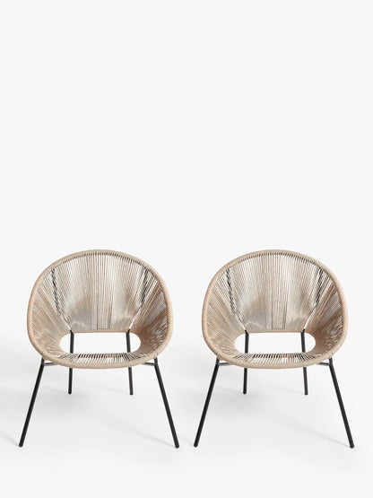 John Lewis Salsa Garden Chair, Set of 2, Natural