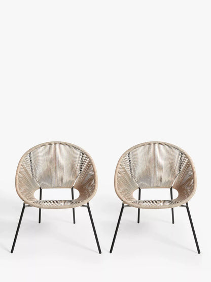 John Lewis Salsa Garden Chair, Set of 2, Natural