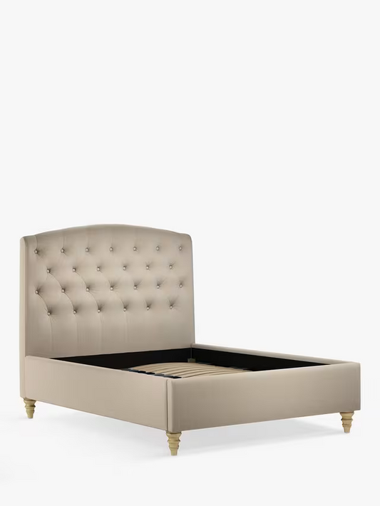John Lewis Rouen Upholstered Bed Frame Super King Size Cotton Effect Beige