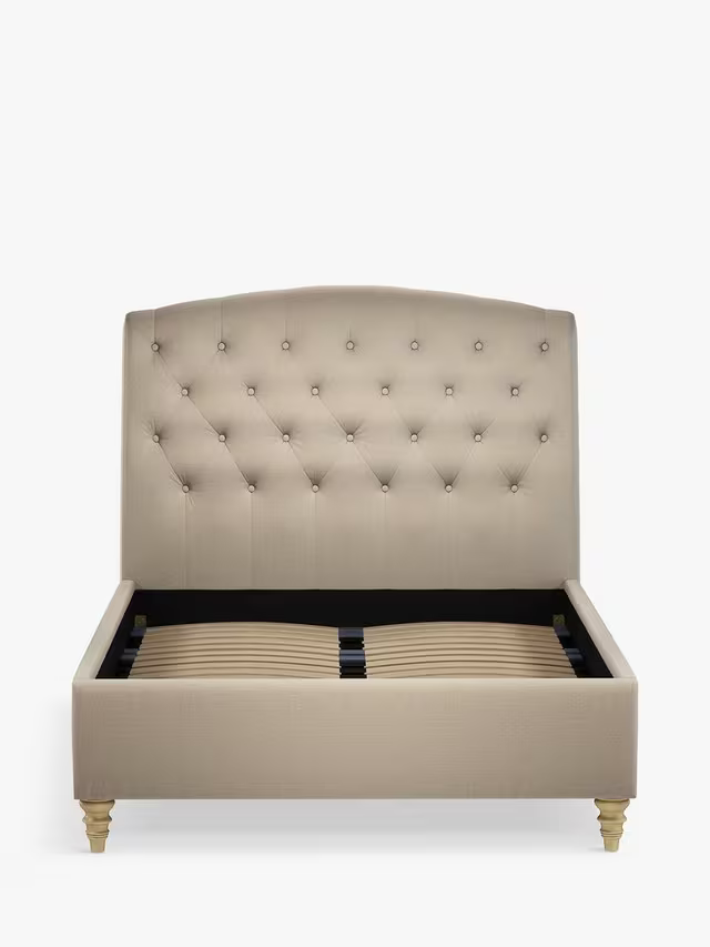John Lewis Rouen Upholstered Bed Frame Super King Size Cotton Effect Beige