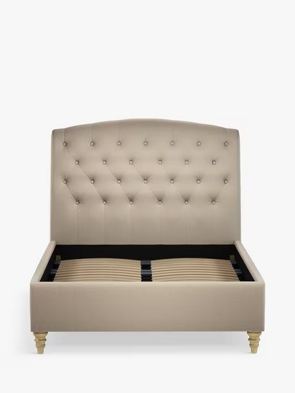 John Lewis Rouen Upholstered Bed Frame Super King Size Cotton Effect Beige
