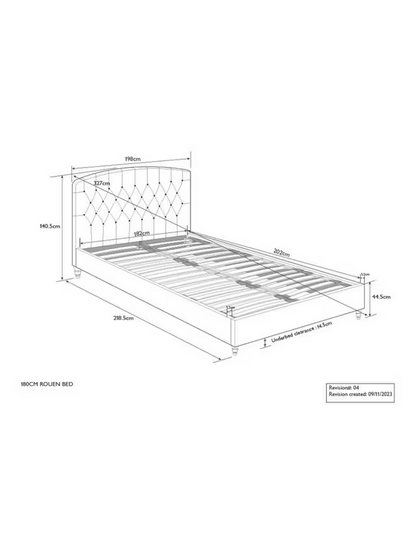 John Lewis Rouen Upholstered Bed Frame Super King Size Cotton Effect Beige