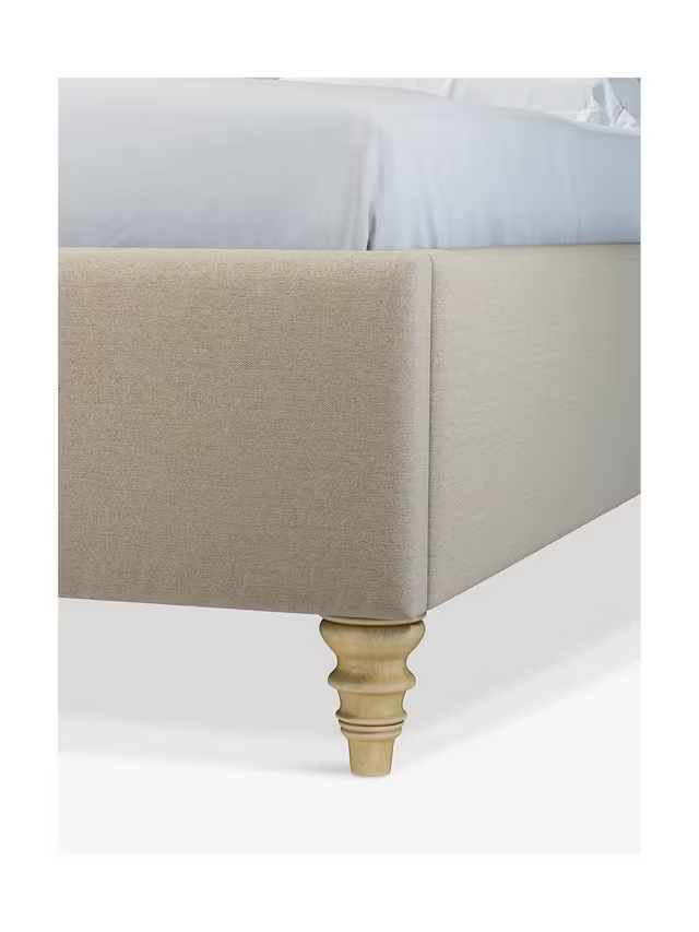 John Lewis Rouen Upholstered Bed Frame Super King Size Cotton Effect Beige