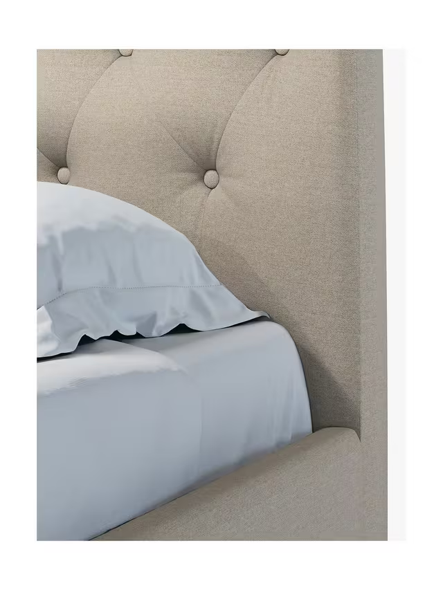 John Lewis Rouen Upholstered Bed Frame Super King Size Cotton Effect Beige