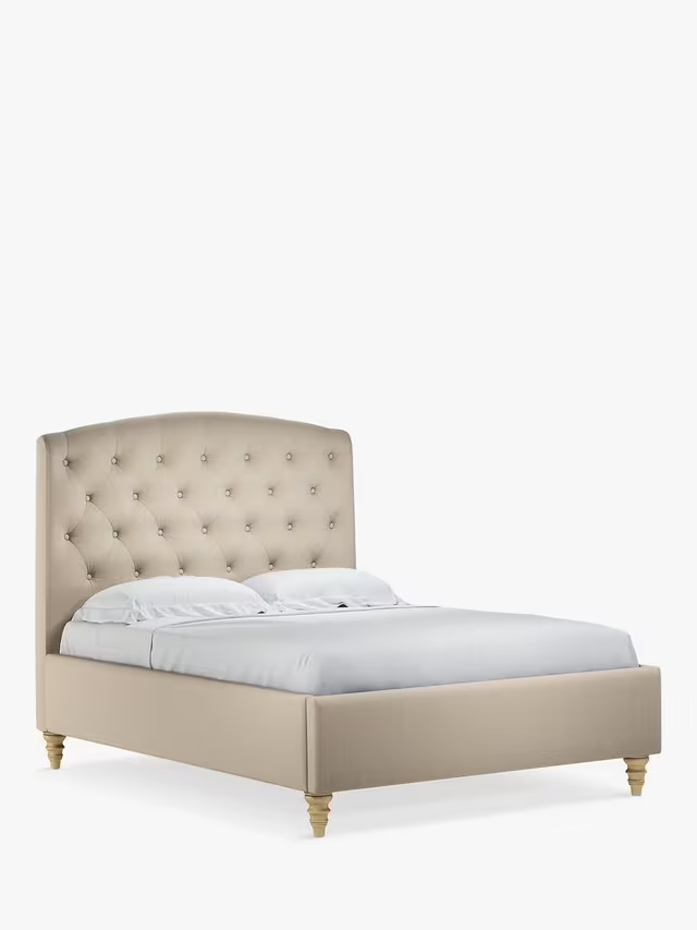 John Lewis Rouen Upholstered Bed Frame Super King Size Cotton Effect Beige