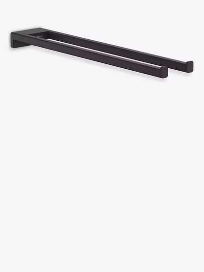 Hansgrohe AddStoris Wall-Mounted Twin Towel Rail, Matt Black