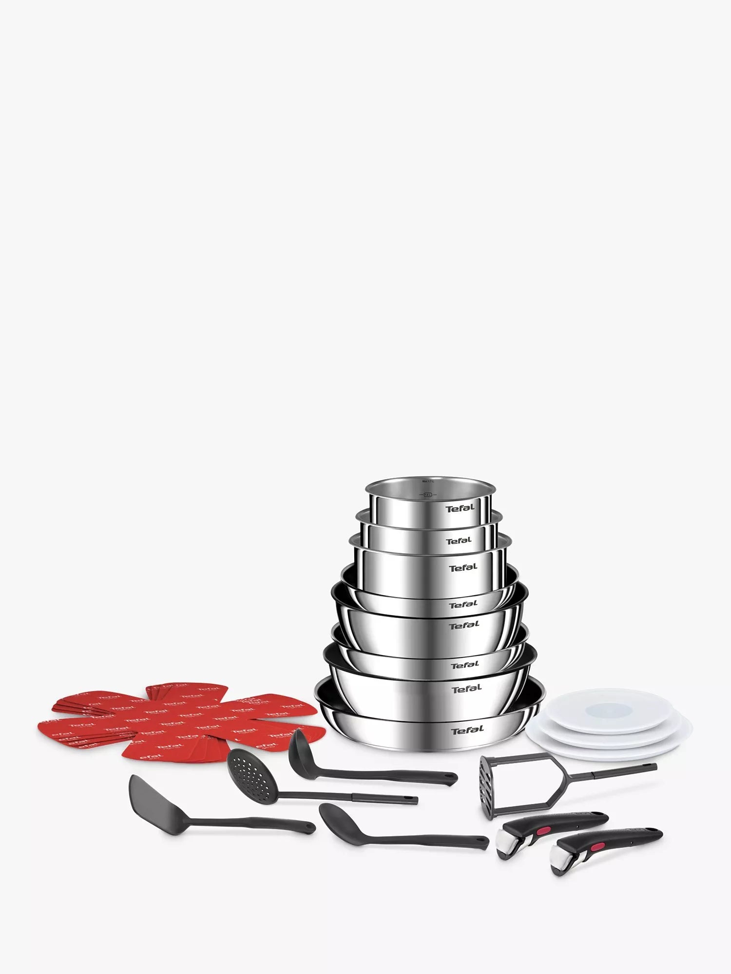 Tefal Ingenio Emotion Stainless Steel Pans, Lids & Utensils Set, 22 Piece