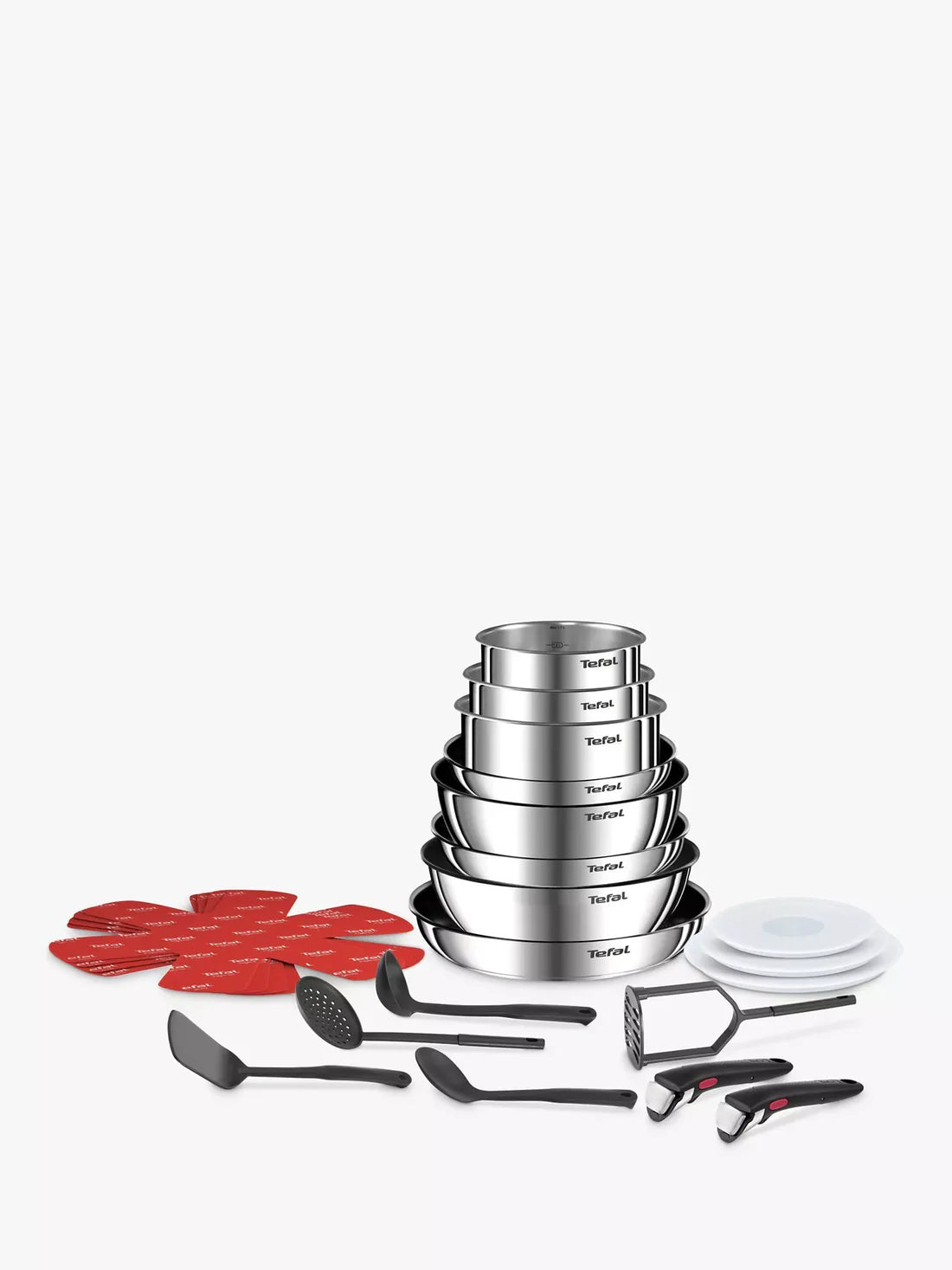 Tefal Ingenio Emotion Stainless Steel Pans, Lids & Utensils Set, 22 Piece