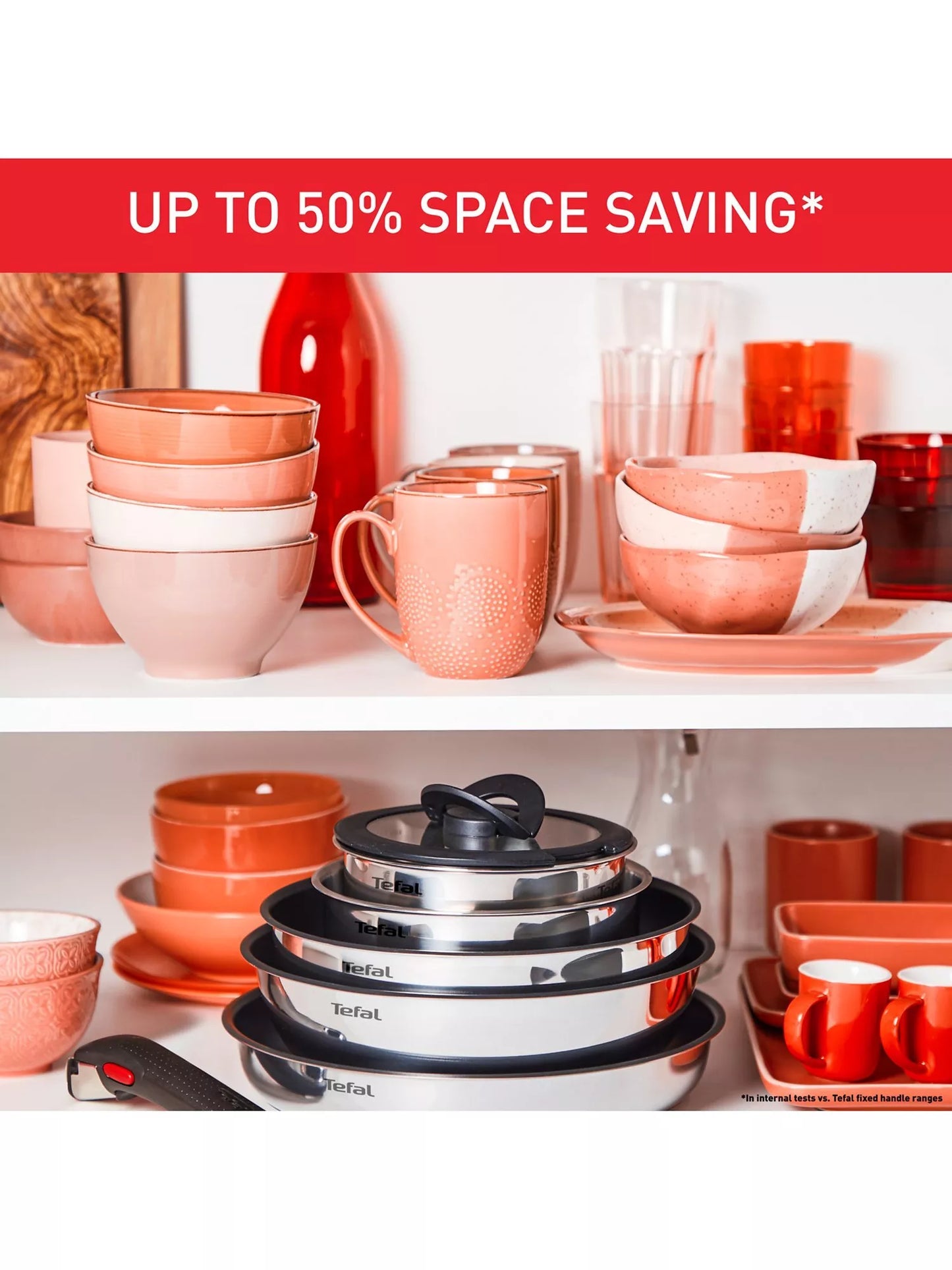 Tefal Ingenio Emotion Stainless Steel Pans, Lids & Utensils Set, 22 Piece