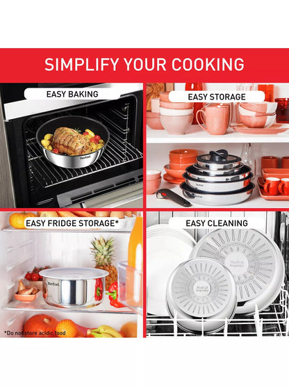 Tefal Ingenio Emotion Stainless Steel Pans, Lids & Utensils Set, 22 Piece