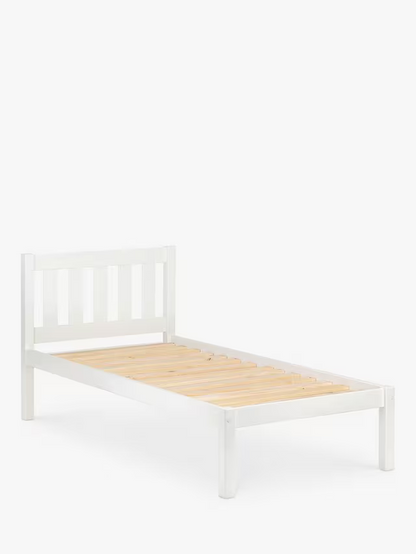 Julian Bowen Lauren Pine Wood Bedframe, Single, Surf White