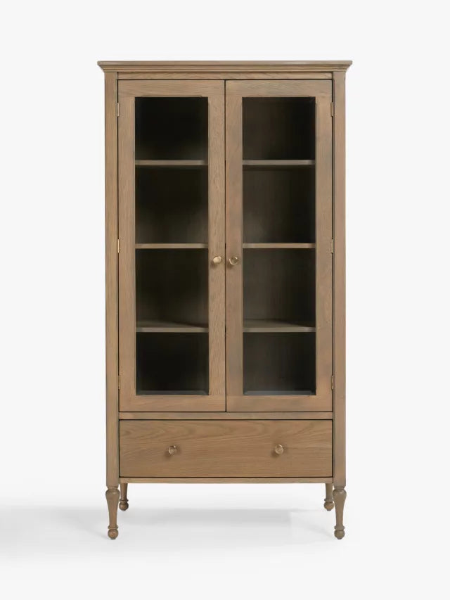 John Lewis Clemence Display Cabinet, Greyed Oak