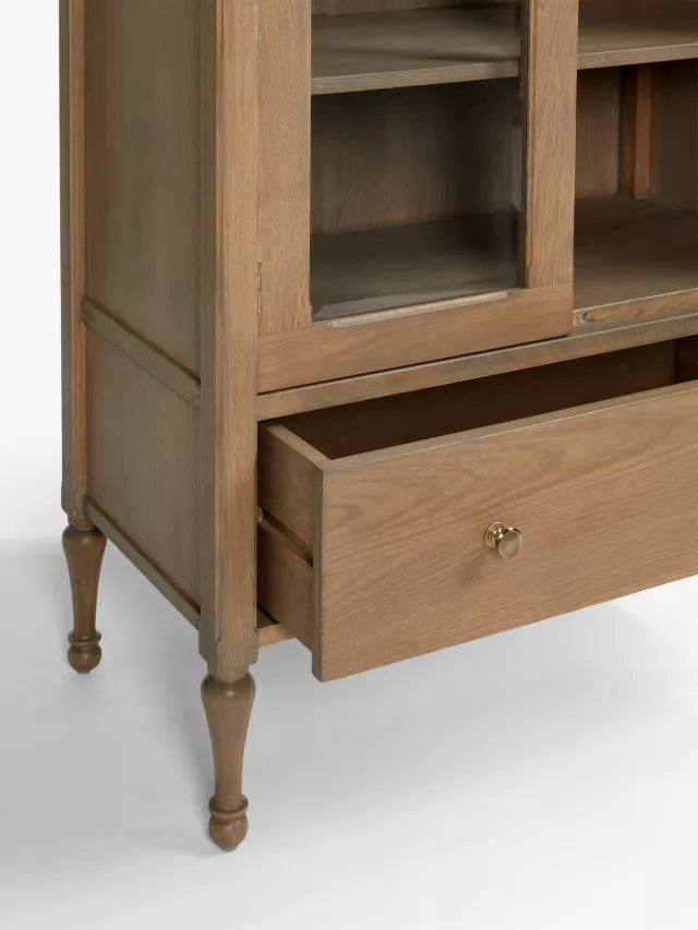 John Lewis Clemence Display Cabinet, Greyed Oak