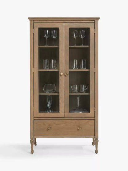 John Lewis Clemence Display Cabinet, Greyed Oak