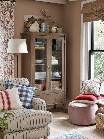 John Lewis Clemence Display Cabinet, Greyed Oak