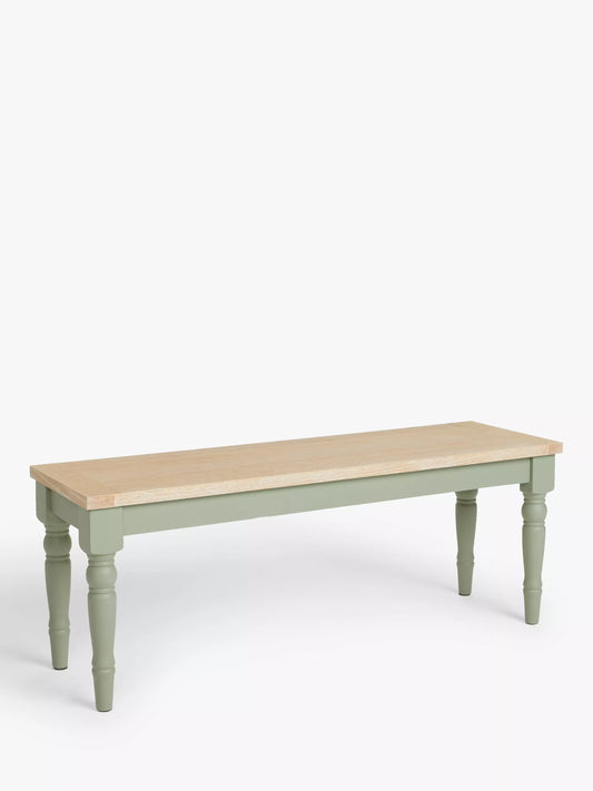 John Lewis 2 Seater Dining Bench Foxmoor Oak & Sage Green