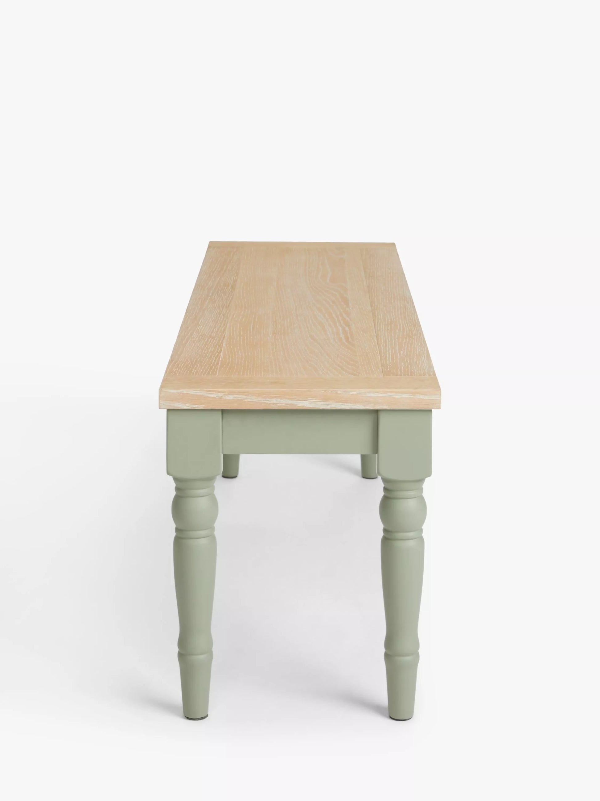 John Lewis 2 Seater Dining Bench Foxmoor Oak & Sage Green
