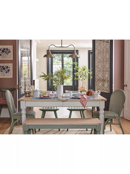 John Lewis 2 Seater Dining Bench Foxmoor Oak & Sage Green