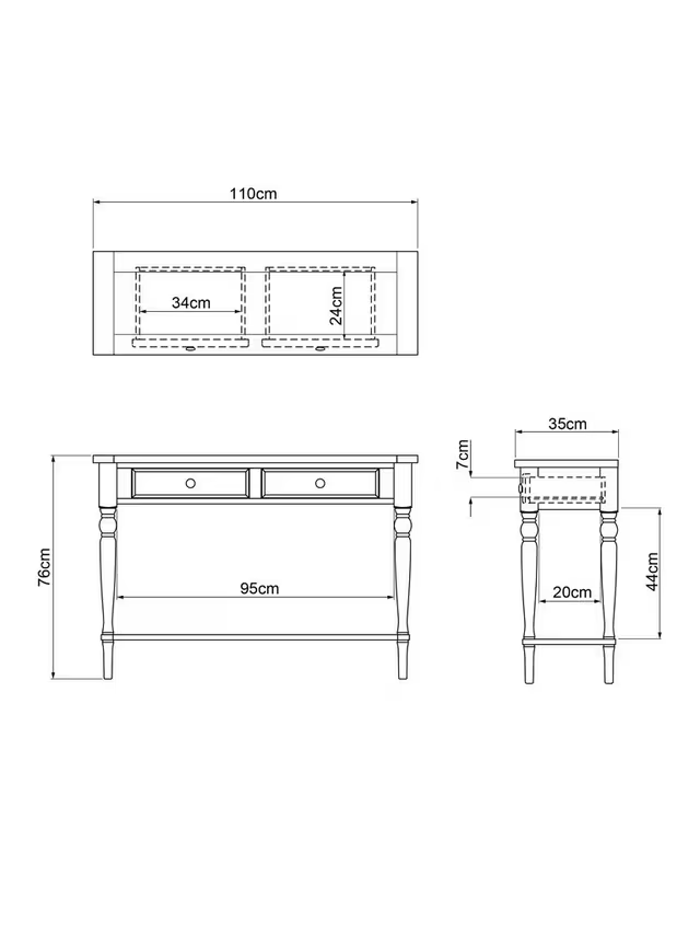 John Lewis Foxmoor Console Table, FSC-Certified, Green