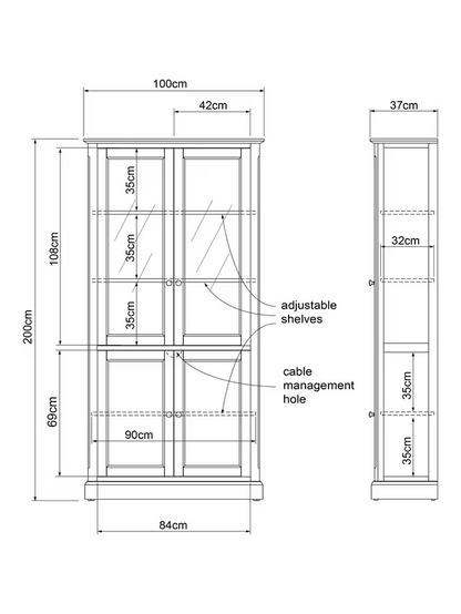 John Lewis Foxmoor Display Cabinet, FSC-Certified, Oak & Cream