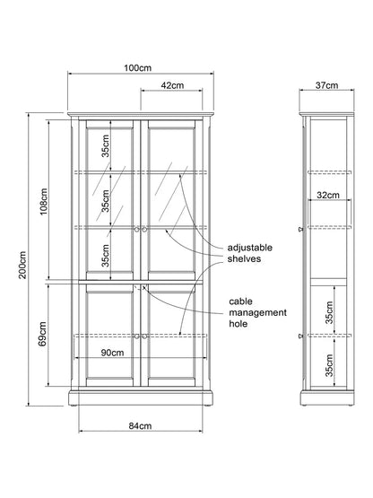 John Lewis Foxmoor Display Cabinet, FSC-Certified, Oak & Cream