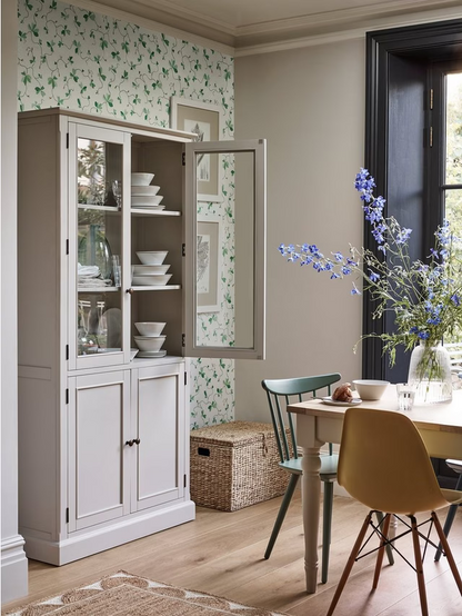 John Lewis Foxmoor Display Cabinet, FSC-Certified, Oak & Cream