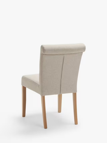 John Lewis Margo Button Back Dining Chair, FSC-Certified (Beech Wood), Brushed Tweed, Natural, Set of 2