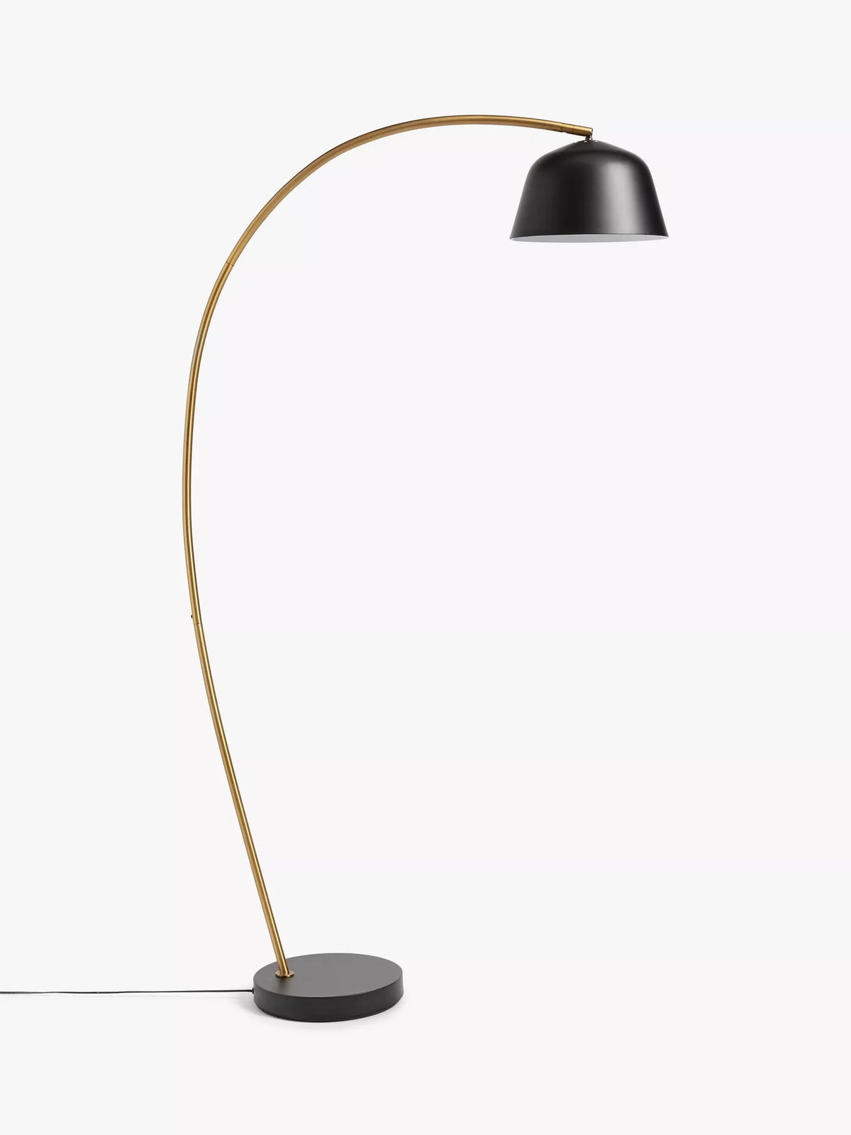 John Lewis Metal Arc Floor Lamp, Black/Brass