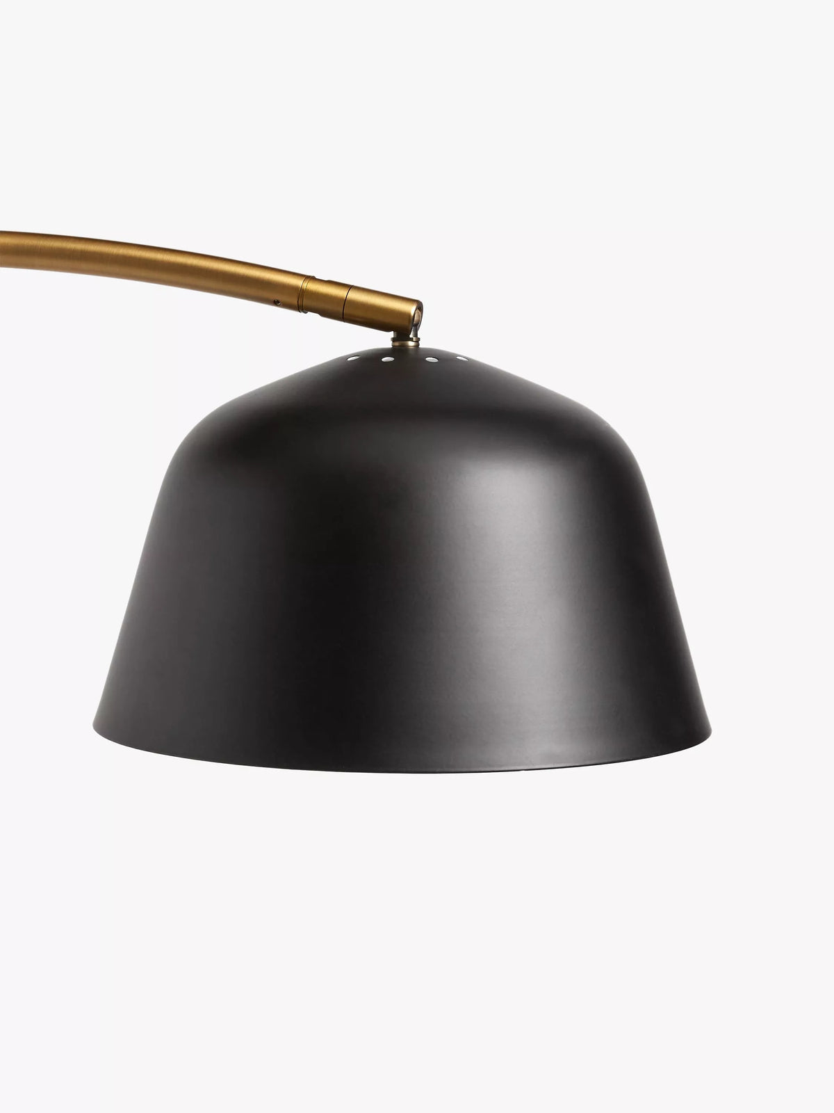 John Lewis Metal Arc Floor Lamp, Black/Brass