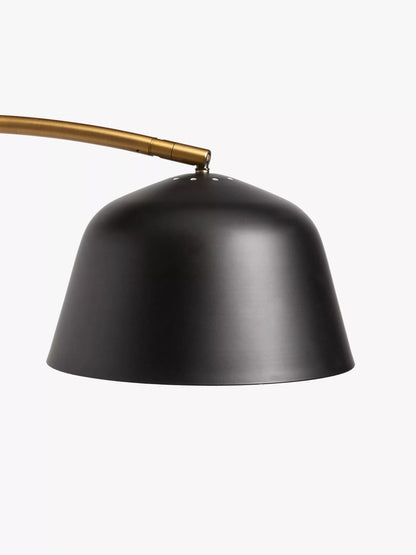 John Lewis Metal Arc Floor Lamp, Black/Brass