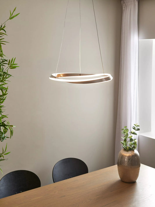 John Lewis Wrap LED Hoop Ceiling Light, Brushed Aluminium